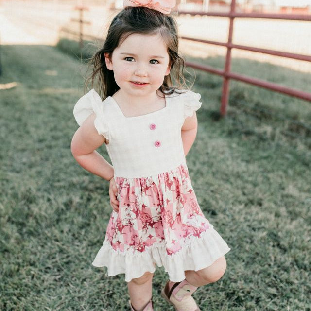 Plaid Bucking Horse Dress, Size 0-5T (Sold pack of 7)