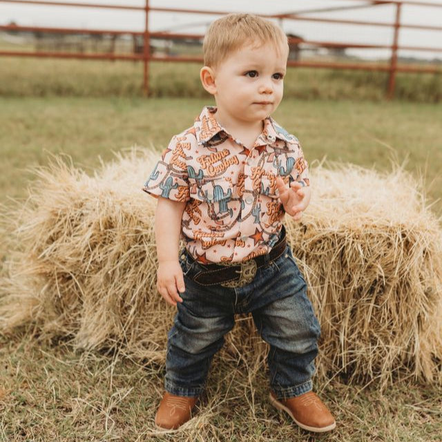 Future Cowboy SS Pearl Snap Onesie, Size 0-12-18M ( Sold pack of 6)
