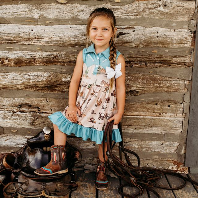 Out West Cowgirl Vintage Dress, 6-7 (Sold pack of 2)