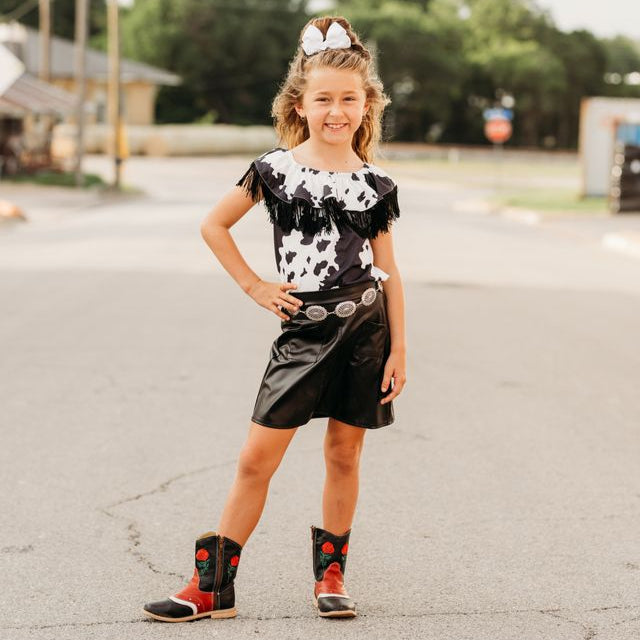 Leather Skirt Size 6-7 (Sold pack of 2)