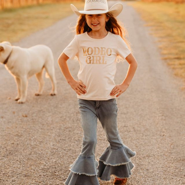 Rodeo Girl SS Tee, Size 6-7 (Sold pack of 4)