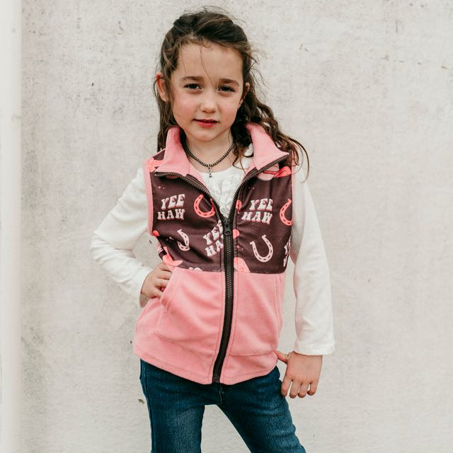 Yeehaw Cowgirl Fleece Vest, Size 0M-5T (Pack of 6)