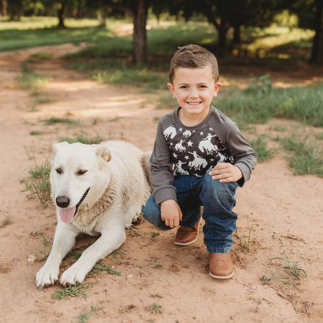 Star Bronc LS Tee, 2T-5T (Sold pack 8)