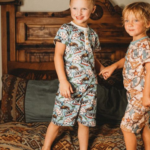 Vegas Cowboy Boys PJs, Size 6-12-5T (Sold pack of 6)