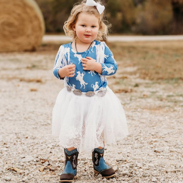 Rearing Horse LS Fringe Onesie, Size 0-2T (Pack of 8)