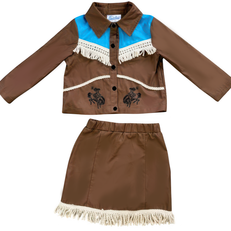 Cowgirl Brown/ Teal Set, Size 6-7 (Sold pack of 2)