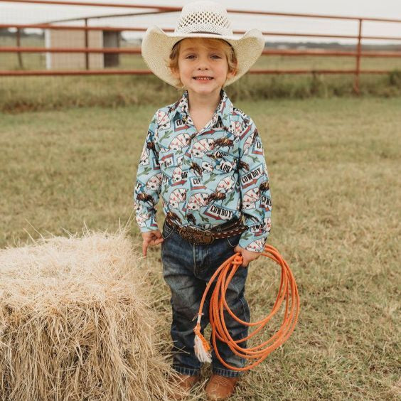 Vegas Cowboy LS Pearl Snap Shirt, Size 6-7T (Sold pack of 4)
