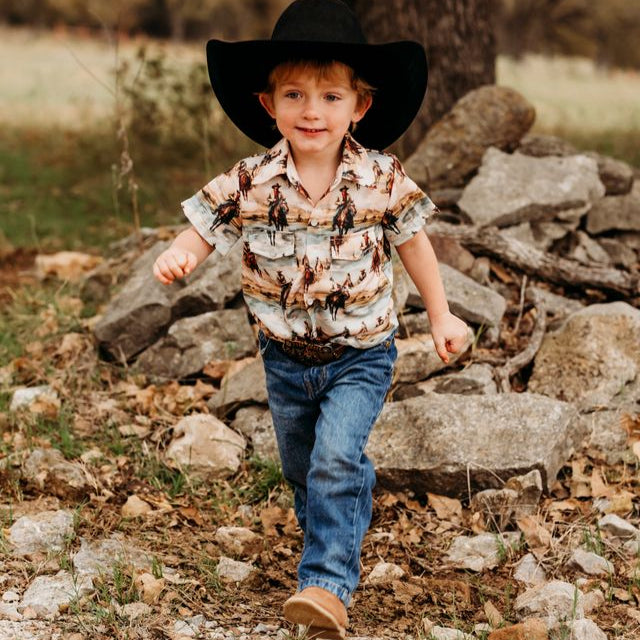 Sunrise Cowboy SS Pearl Snap Shirt, Size 2T-5T (Sold pack of 8)