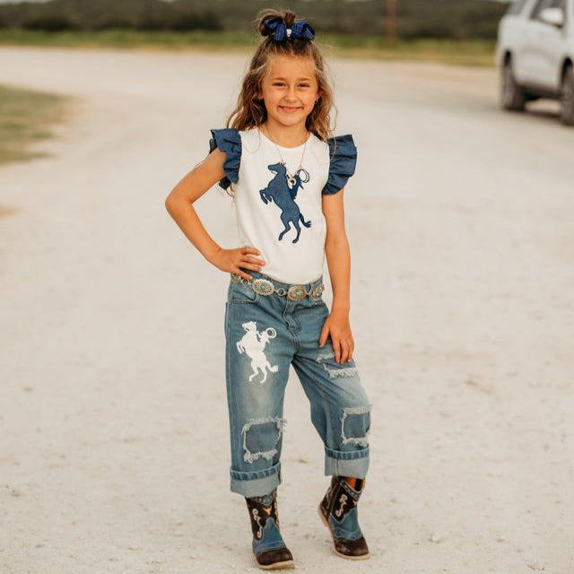 Raring Horse Shirt, Size 3T-5T (Sold pack of 6)