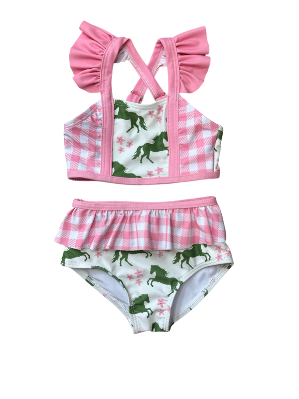 Hampton Horse Girls Swimsuit, Size 6-7 (Sold pack of 2)