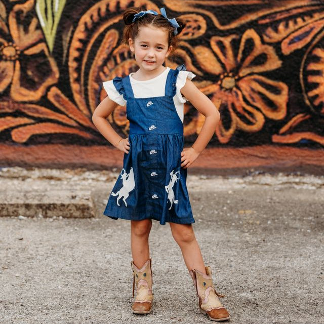 Raring Horse Denim Dress, Size 0-5T (Sold pack of 7)