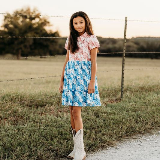 YOUTH Plaid Bucking Horse Flow Dress, 8-12 (Sold pack of 6)