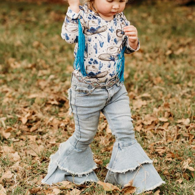 Ruffle Denim Bells Jeans, 0M-5T (Sold in pack 6)