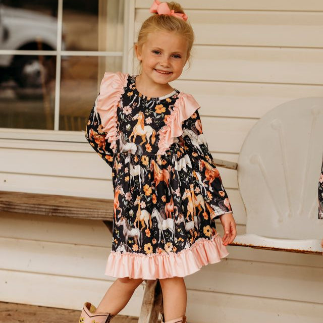 Horsing Around Ruffle Dress, 6-7 (Sold pack of 2)