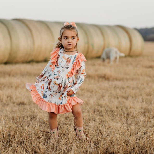 Cactus Ruffle Dress, 6-7 (Sold pack of 2)