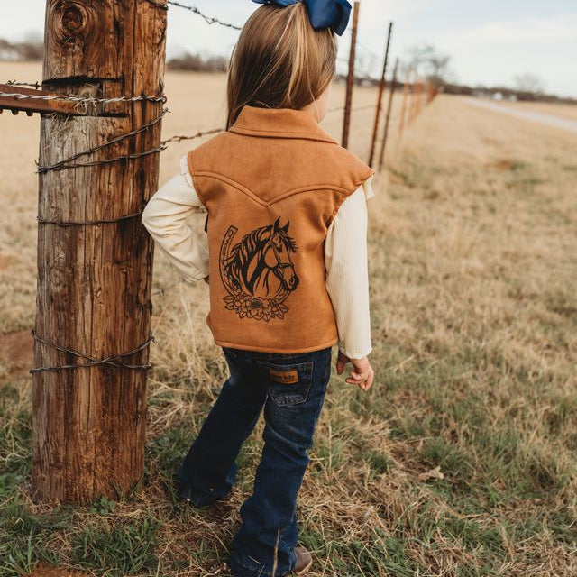 Horseshoe Suede Vest, Size 0M-5T (Pack of 6)