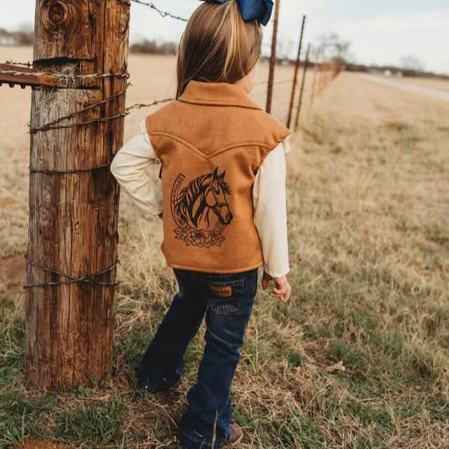 Horseshoe Suede Vest, Size 6-7 (Sold in pack of 2)
