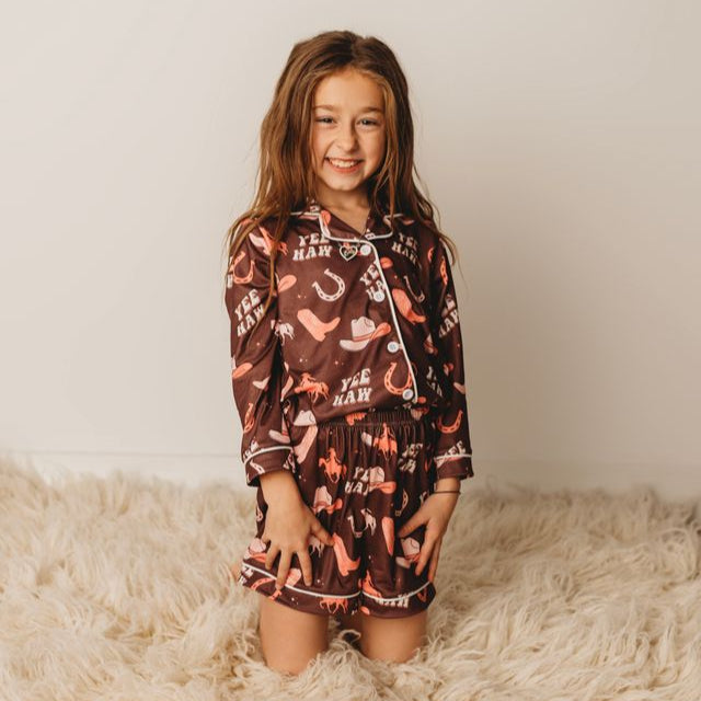 Yeehaw Cowgirl Girls PJ's, 6-7 (Sold pack of 2)