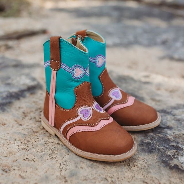 "Hadley" Heart Toddler Boots, Size 6-9 (Sold Pack of 4)