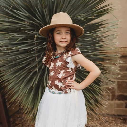 Brown Cowgirl w/t Fringe Short, 3T-5T (WSP 50% Sold in pack 9)