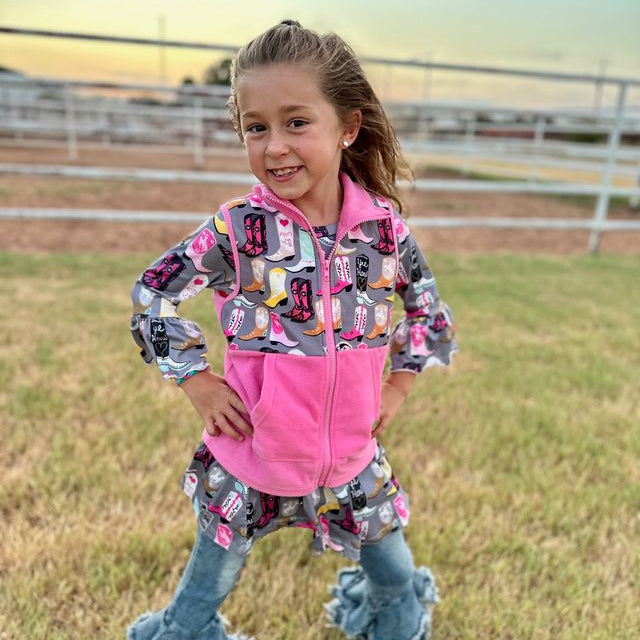 Boot Print Fleece Vest, Size 0M-5T (Pack of 6)