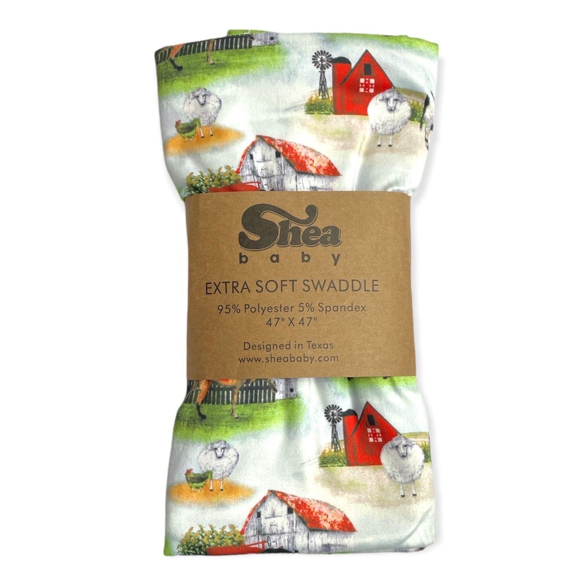 Farm Print Swaddle (WSP 50% Off, Sold packs of 4)
