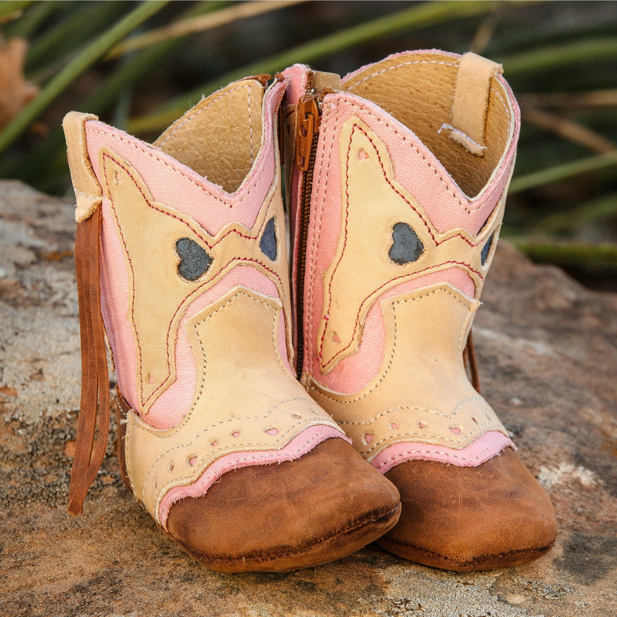 "Addi" Heart Fringe Boots (Sold in Pack 3)