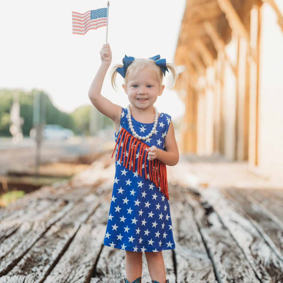 Blue Star Fringe Dress, 0-5T (50% off WSP, Sold pack of 14)