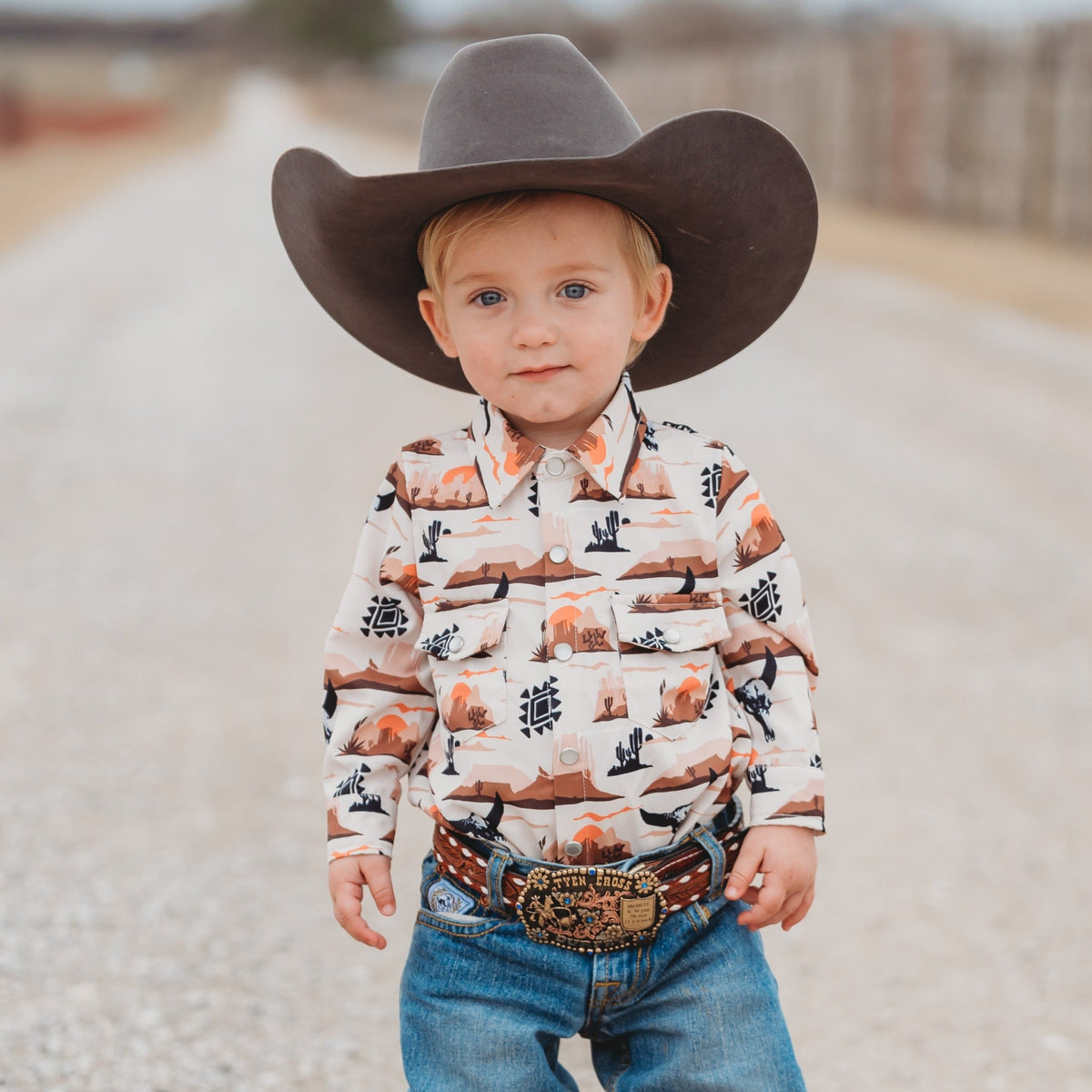 Desert Sky Long Sleeve Pearl Snap Shirt (2T-5T)