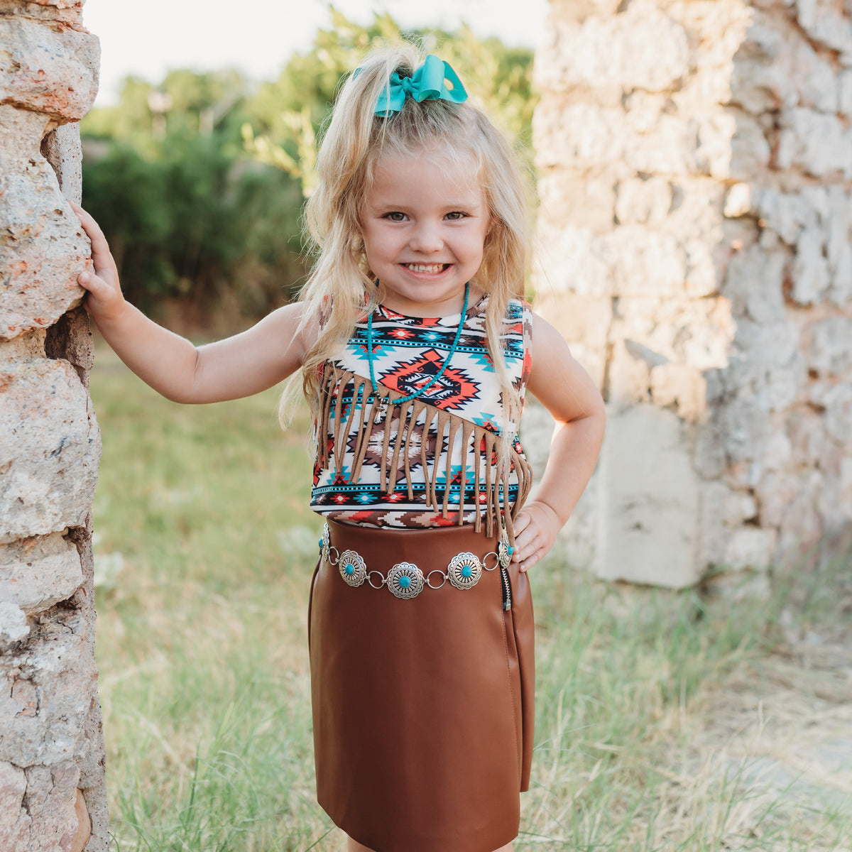 Aztec Sueded Fringe Onesie, 0-2T (Sold pack of 8)