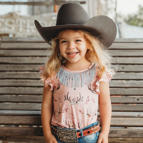 Antler w/t Fringe Top, 3T-5T (WSP 50% off, Sold pack 9)
