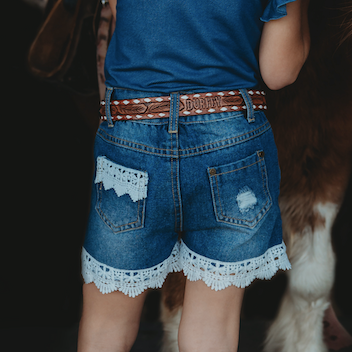 Denim Lace Shorts, 6-12M-5T (Sold in pack of 6)